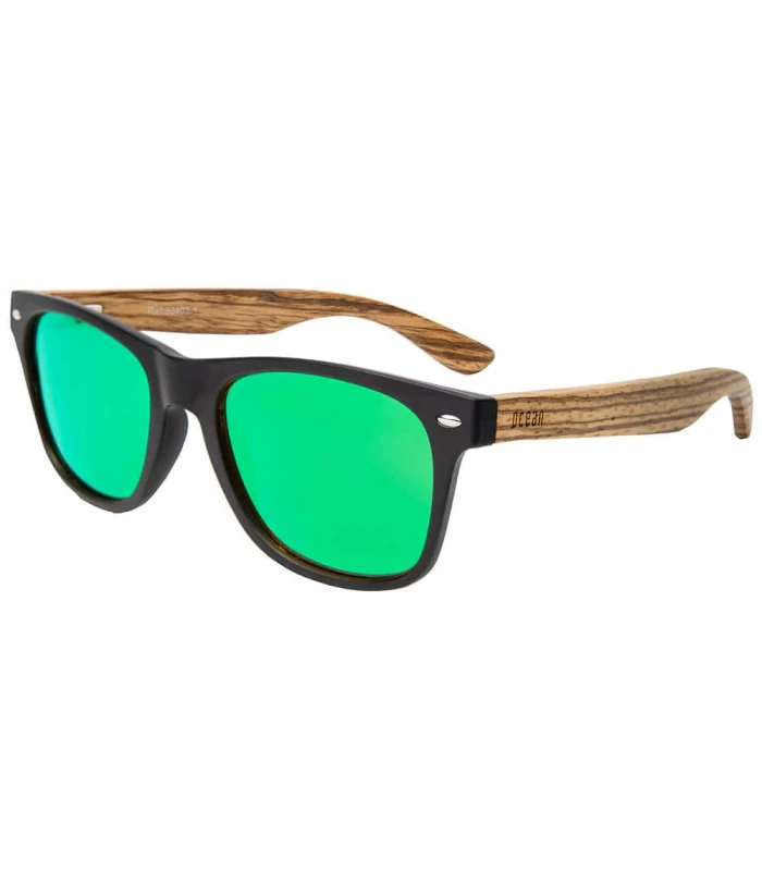 Gafas de Sol Casual Ocean Beach Wood Black Green